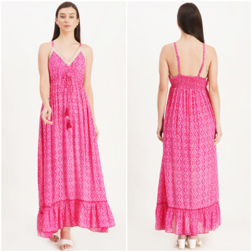 Vestido largo Rayón. Talla Única / 4 colores