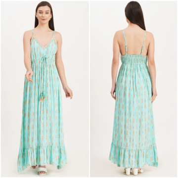 Vestido largo Rayón. Talla Única / 4 colores
