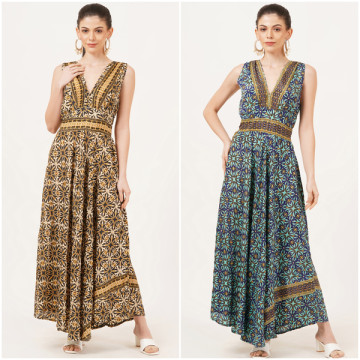 Polyester long dress. Size S/M L/XL 4 colors