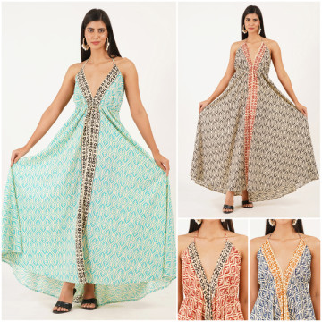 Long cotton dress. One size / 4 colors