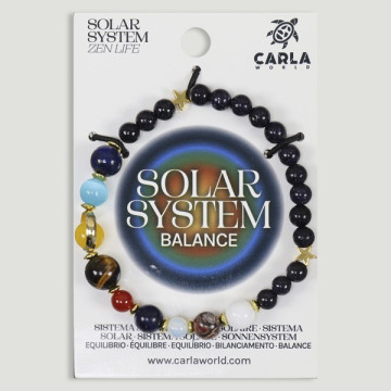 Crochet 03 – Bracelet minéral boule 8mm. Modèle du système solaire