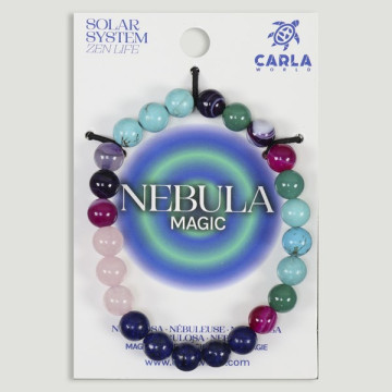 Crochet 08 – Bracelet minéral boule 8mm. Modèle de nébuleuse
