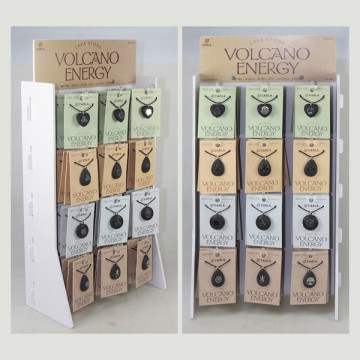 VOLCANO ENERGY display. Lava/Steel pendant + cord - 72 units