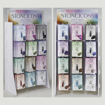 STONE ICONS display. Mineral Point Pendant + Steel Chain - 72 units