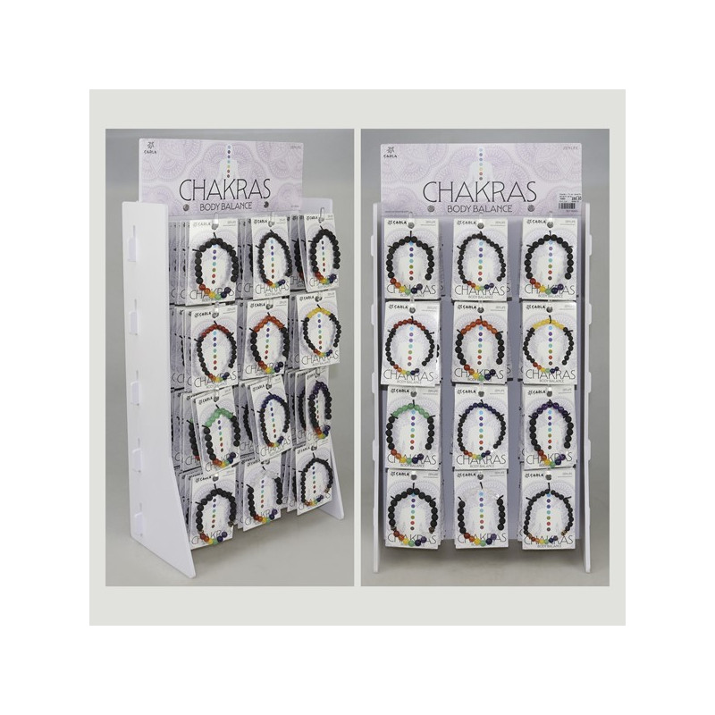CHAKRAS display. Lava/Chakra/Mineral bracelet - 144 units CHAKRAS display. Lava/Chakra/Mineral bracelet - 144 units