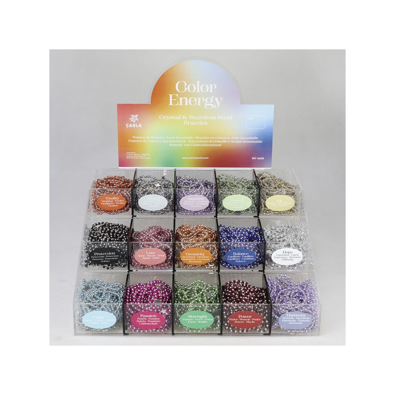 Expositor COLOR ENERGY - Pulsera Cristal + Charm Acero - 720 uds Expositor COLOR ENERGY - Pulsera Cristal + Charm Acero - 720 uds