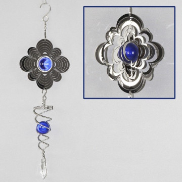 Flower steel spinner with ball + spiral ball 30cm approx