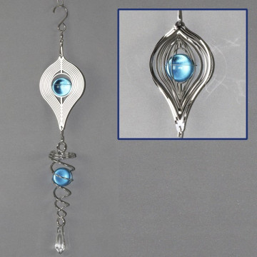 Teardrop steel spinner with ball + spiral ball 30cm approx
