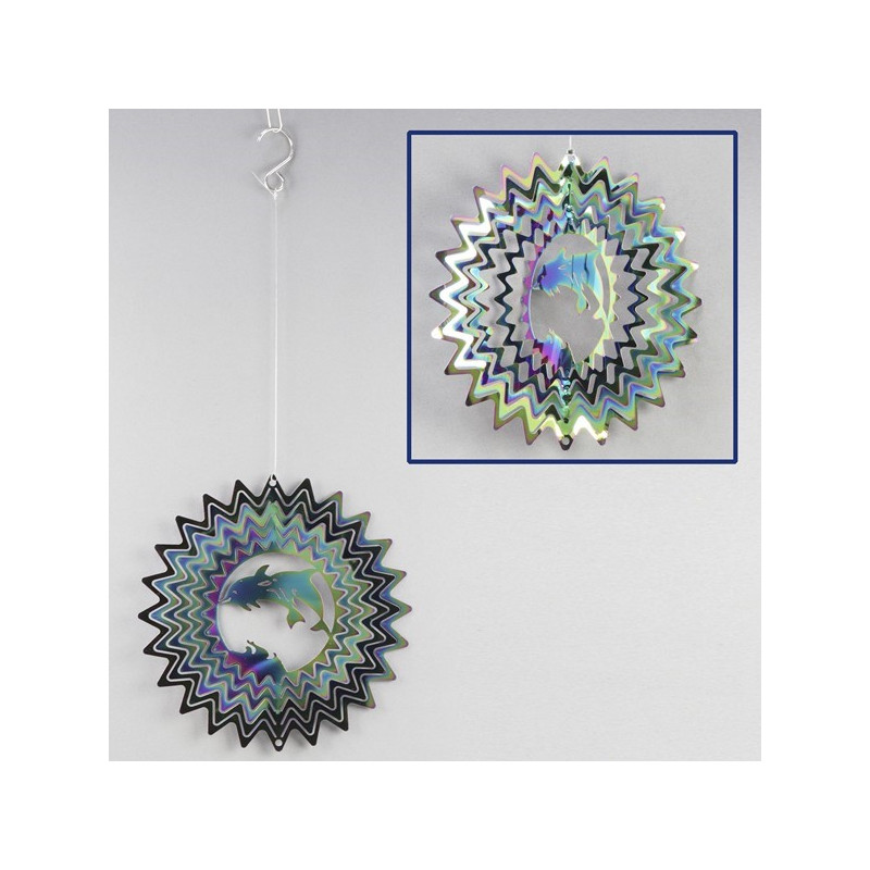 Spinner acero Delfines con efecto multicolor 15cm. aprox Spinner acero Delfines con efecto multicolor 15cm. aprox