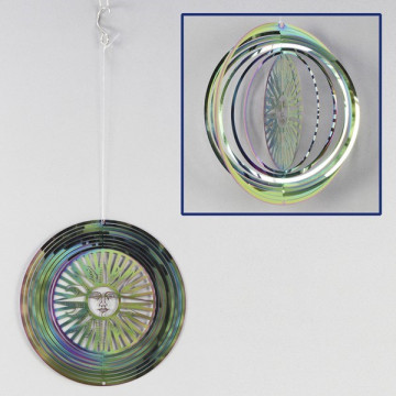 Steel spinner Sun with multicolour effect. 15cm approx