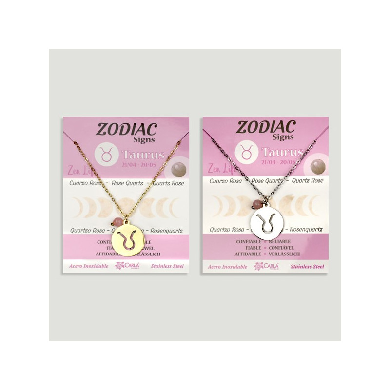 Gold/silver stainless steel Zodiac pendant + faceted mineral ball. Taurus Gold/silver stainless steel Zodiac pendant + faceted mineral ball. Taurus