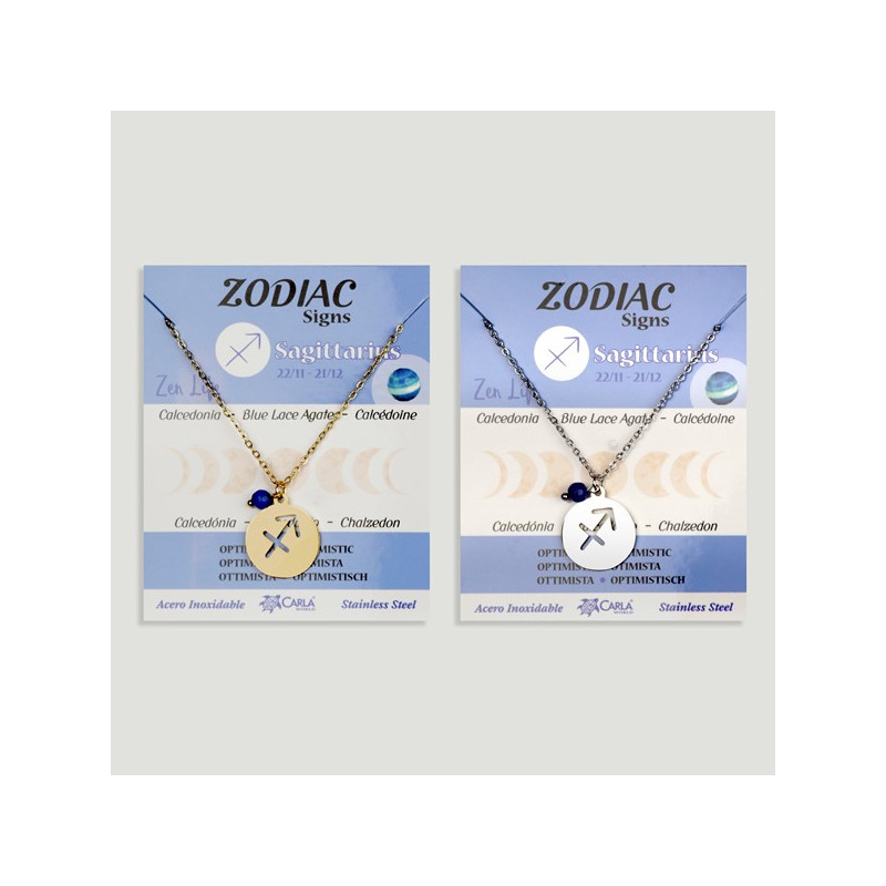 Gold/silver stainless steel Zodiac pendant + faceted mineral ball. Sagittarius Gold/silver stainless steel Zodiac pendant + faceted mineral ball. Sagittarius