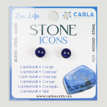 Crochet 10 – Boucles d’oreilles boules minérales de 8 mm. Lapis lazuli
