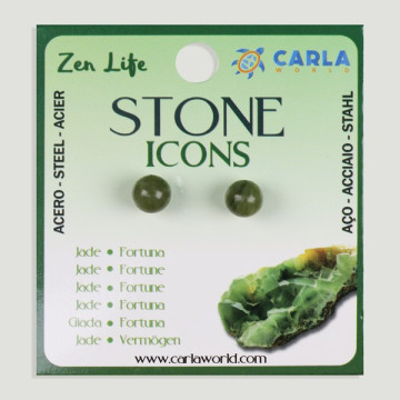 Crochet 14 – Boucles d’oreilles boules minérales de 8 mm. Jade