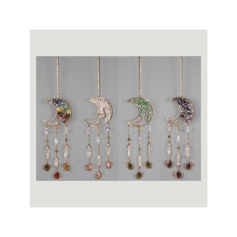 Metal mobile moon tree chip lotus flower 9x40 cm. Metal mobile moon tree chip lotus flower 9x40 cm.