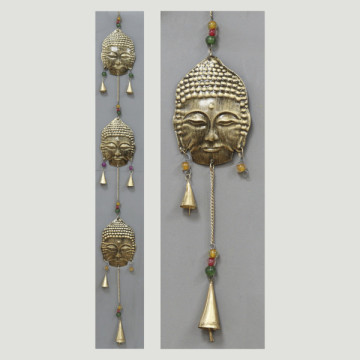 Metal mobile strip bells 3 Buddhas 10x115 cm.