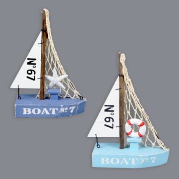 Wooden Sailboat 14x6x20 cm. Assorted color.