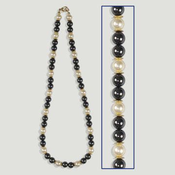 Hook 28- Hematite bracelet with pearl