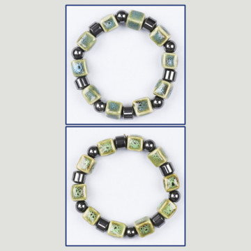 Hook 52- Hematite Bracelet with Quartz