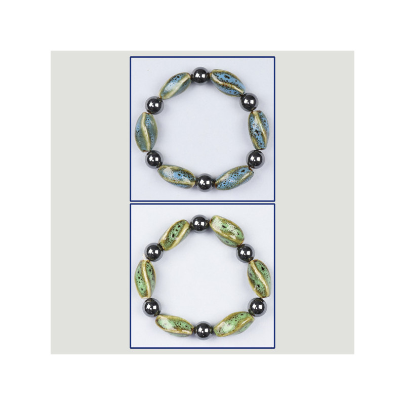 Crochet 54 - Bracelets en hématite. Modèles assortis Crochet 54 - Bracelets en hématite. Modèles assortis