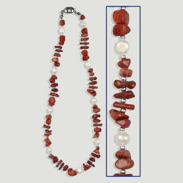 Hook 69 - Pearl and mineral necklace