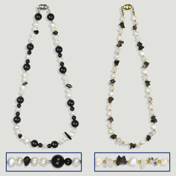 Gancho 79- Pulsera Hematites y Perla Surtidas 