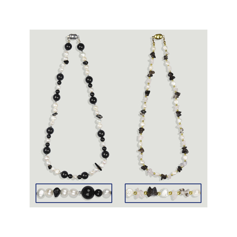 Gancho 79- Pulsera Hematites y Perla Surtidas Gancho 79- Pulsera Hematites y Perla Surtidas