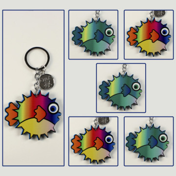 Hook 16 – Sea 2 pufferfish keychain. Assorted colours.