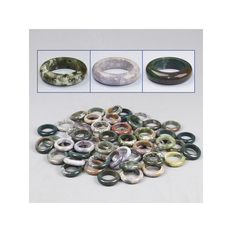 Smooth mineral ring Moss Agate Smooth mineral ring Moss Agate