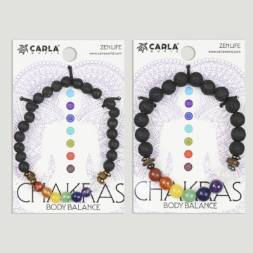 Gancho 12 – Pulsera Lava + Chakra + Mineral con Hematite + Coco