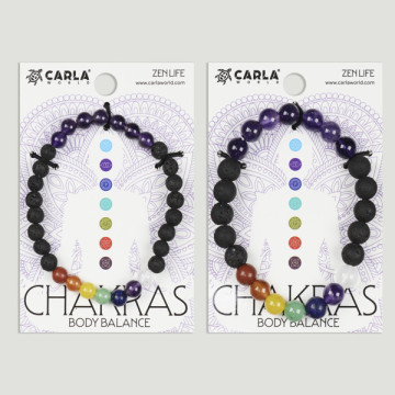 Crochet 09 – Bracelet Minéral Lave + Chakra + Améthyste