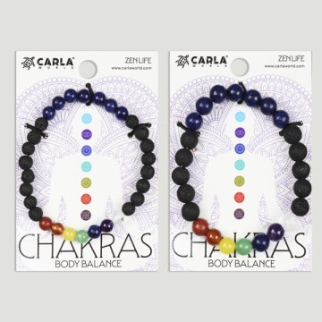 Gancho 08 – Pulsera Lava + Chakra + Mineral Lapislázuli