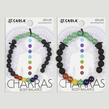 Gancho 07 – Pulsera Lava + Chakra + Mineral Aventurina Verde