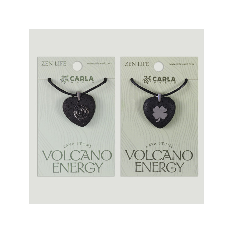 Hook 03 - Lava pendant + cord, heart shape Hook 03 - Lava pendant + cord, heart shape