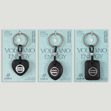 Gancho 11 – Llavero Lava Zodiaco, Acuario. Forma corazón/oval/rectangular