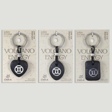 Gancho 03 – Llavero Lava Zodiaco, Géminis. Forma corazón/oval/rectangular