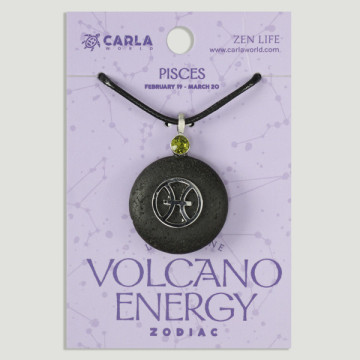 Hook 12 – Lava pendant + cord. Zodiac sign Pisces