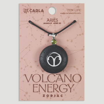 Hook 01 – Lava pendant + cord. Zodiac sign Aries