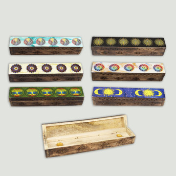Wood + lacquered trunk incense holder. 5X6x30cm. Approx. Assorted models