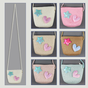 Gancho 06 – Bolso niña, colores surtidos. 100% Fibra de papel. Mod. Estrella / Corazón