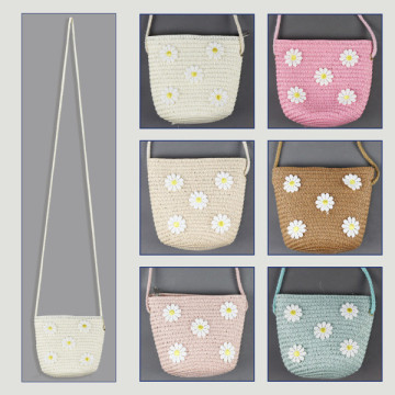 Gancho 08 – Bolso niña, colores surtidos. 100% Fibra de papel. Mod. Margaritas
