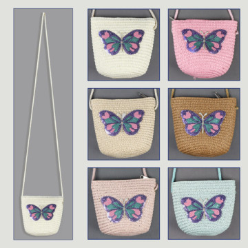 Hook 22 – Girls' bag, assorted colors. 100% Paper Fiber. Butterfly Pattern