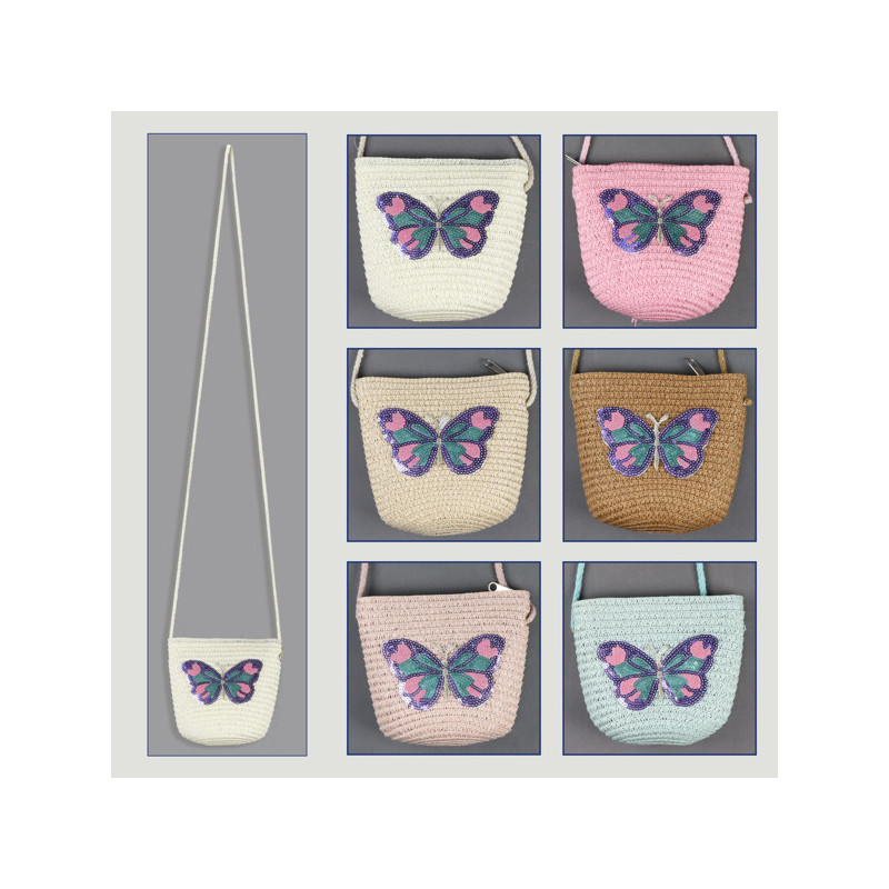 Hook 22 – Girls' bag, assorted colors. 100% Paper Fiber. Butterfly Pattern Hook 22 – Girls' bag, assorted colors. 100% Paper Fiber. Butterfly Pattern