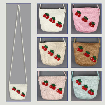 Gancho 27 – Bolso niña, colores surtidos. 100% Fibra de papel. Mod. Cerezas