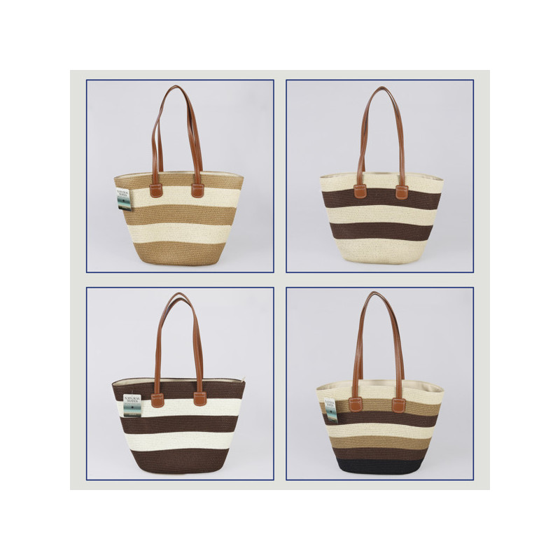100% paper fiber beach bag with leatherette handle 100% paper fiber beach bag with leatherette handle
