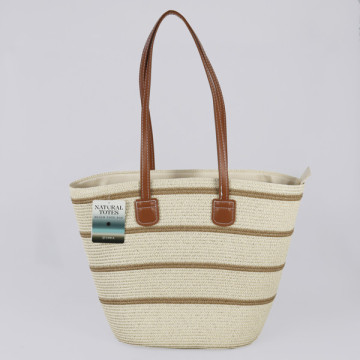 Bolsa em vime com alça em pele sintética. 40x30x15 cm. aprox. Sortimento