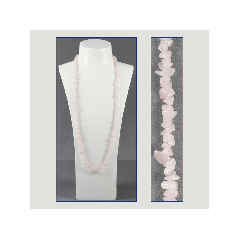 Replacement Hook 1 – Chip Necklace, approx. 90cm - Rose Quartz Replacement Hook 1 – Chip Necklace, approx. 90cm - Rose Quartz