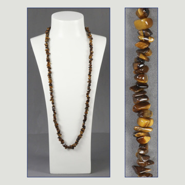 Reposición Gancho 15 – Collar Chip 90cm. aprox. - Ojo Tigre