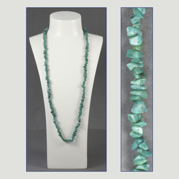 Reposición Gancho 16 – Collar Chip 90cm. aprox. - Amazonita