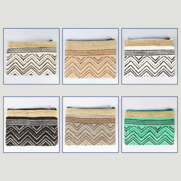 Cotton toiletry bag/wallet, 9x6.7 inches (23x17 cm), assorted designs